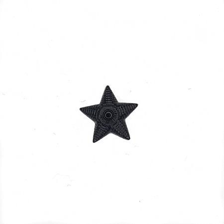 Звезда на погоны (рифленая), черный 13 мм пластик - интернет магазин Полигон