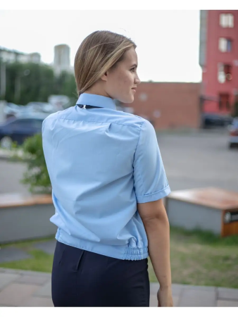 Рубашка Полиция, цвет бледно-голубой, женская, короткий рукав - интернет магазин Полигон