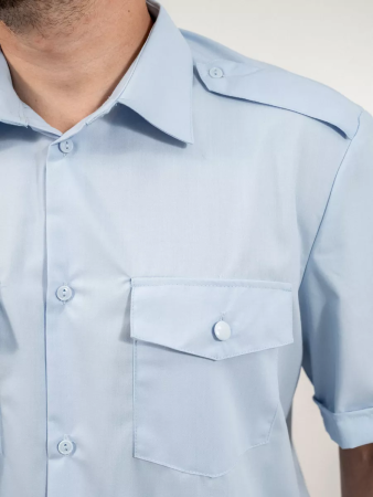 Рубашка РЖД, бледно-голубая мужская, короткий рукав - интернет магазин Полигон