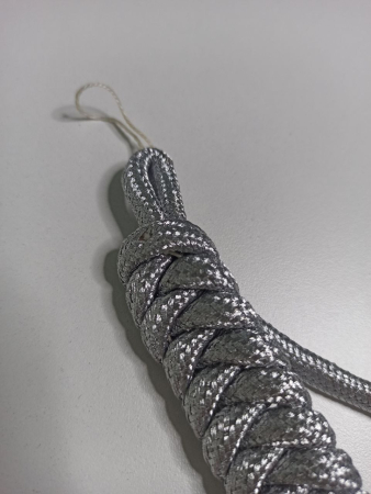 Аксельбант солдатский (уставной) "корейская нить", серебристый - интернет магазин Полигон