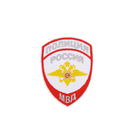 Шеврон вышитый (общий) №777 Полиция МВД, белый - интернет магазин Полигон
