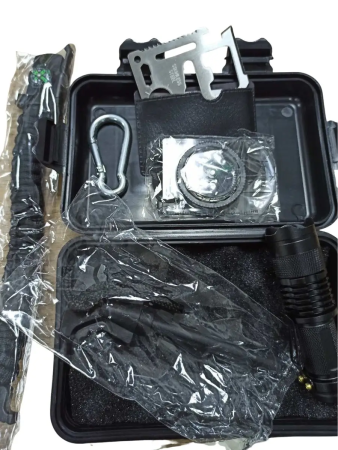 Носимый аварийный запас (набор выживания) в кейсе SOS, черный - интернет магазин Полигон