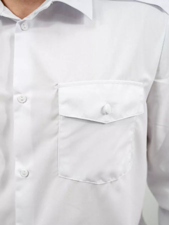 Рубашка РЖД, мужская, длинный рукав, цвет белый - интернет магазин Полигон