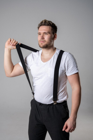 Подтяжки рифленые, черный - интернет магазин Полигон