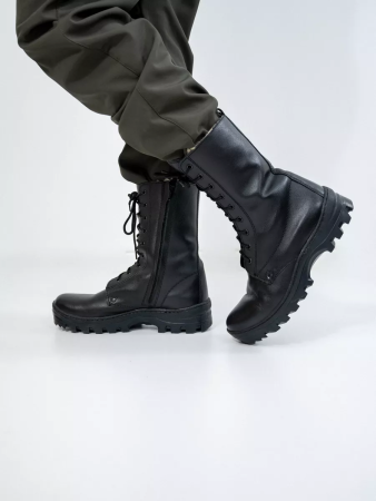 Берцы НАВИГАТОР, Бутекс черный, натуральный мех зима - интернет магазин Полигон