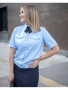 Рубашка Полиция, цвет бледно-голубой, женская, короткий рукав - интернет магазин Полигон