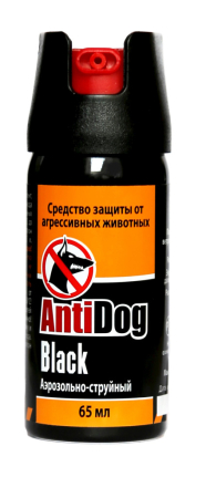 Газовый баллончик AntiDog Black аэрозольно-струйный, черный, оранжевый, 65 мл - интернет магазин Полигон