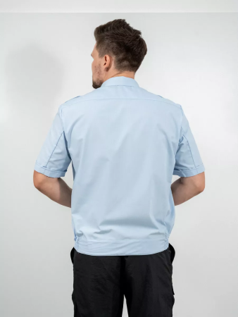 Рубашка РЖД, бледно-голубая мужская, короткий рукав - интернет магазин Полигон