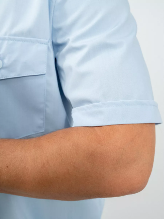 Рубашка РЖД, бледно-голубая мужская, короткий рукав - интернет магазин Полигон