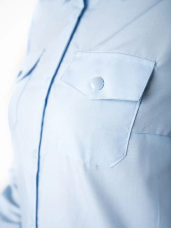 Рубашка Полиция, цвет бледно-голубой, женская, длинный рукав - интернет магазин Полигон