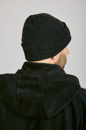 Шапка двухслойная, черный, флис - интернет магазин Полигон