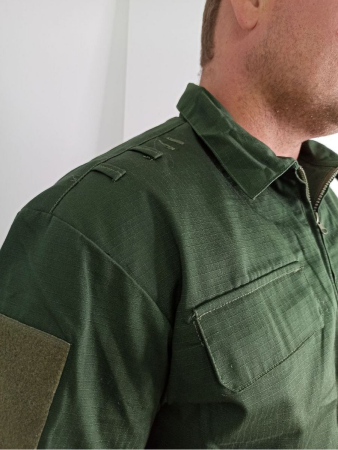 Китель Офисный зеленый, ткань рип-стоп, длинный рукав - интернет магазин Полигон