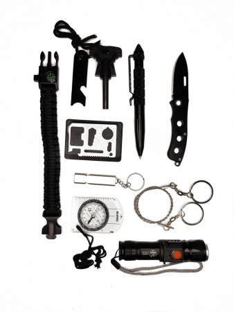 Носимый аварийный запас (набор выживания) в кейсе SOS, черный - интернет магазин Полигон