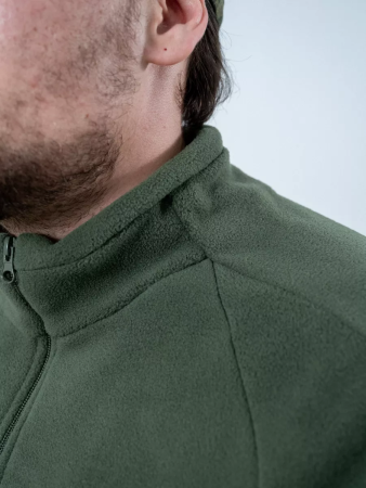 Толстовка на молнии, оливковый, флис - интернет магазин Полигон