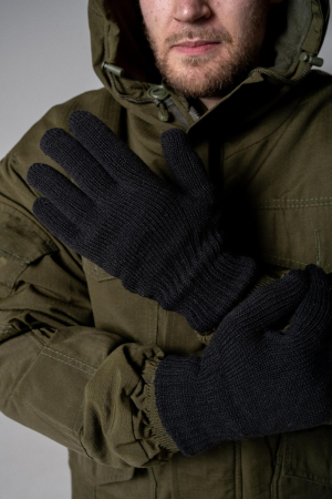 Перчатки 2ой вязки, черный, зима - интернет магазин Полигон