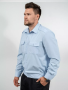 Рубашка РЖД бледно-голубая мужская, длинный рукав - интернет магазин Полигон