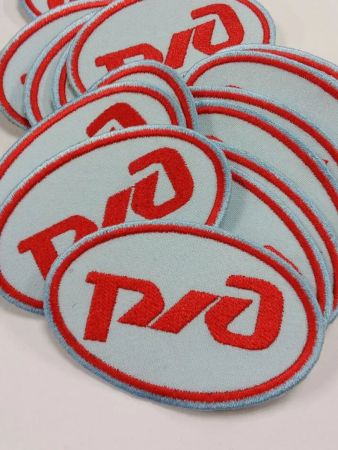 Шеврон вышитый РЖД, голубой - интернет магазин Полигон